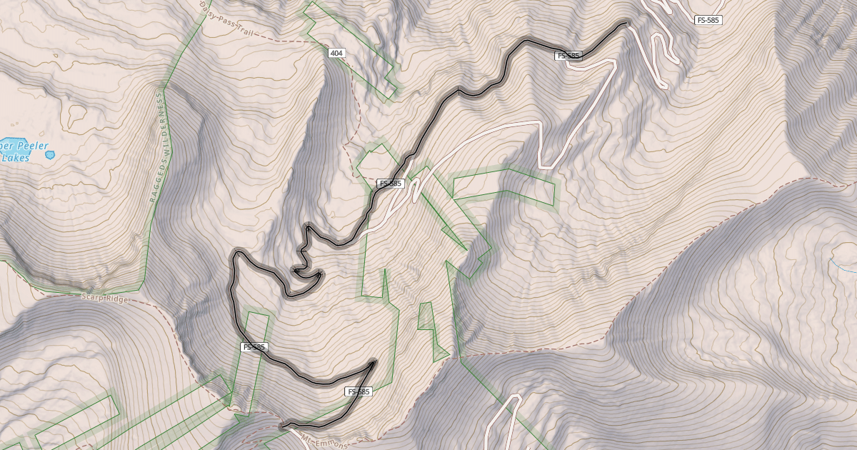 Map preview of Gunsight Pass Road 585