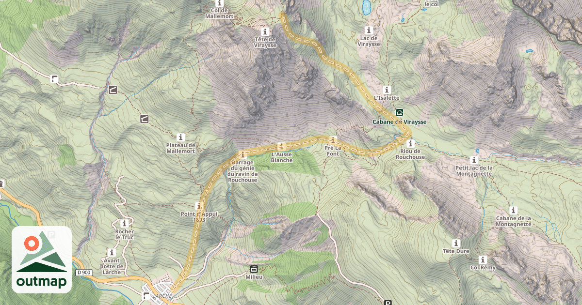 Map of Col de Viraysse — Larche