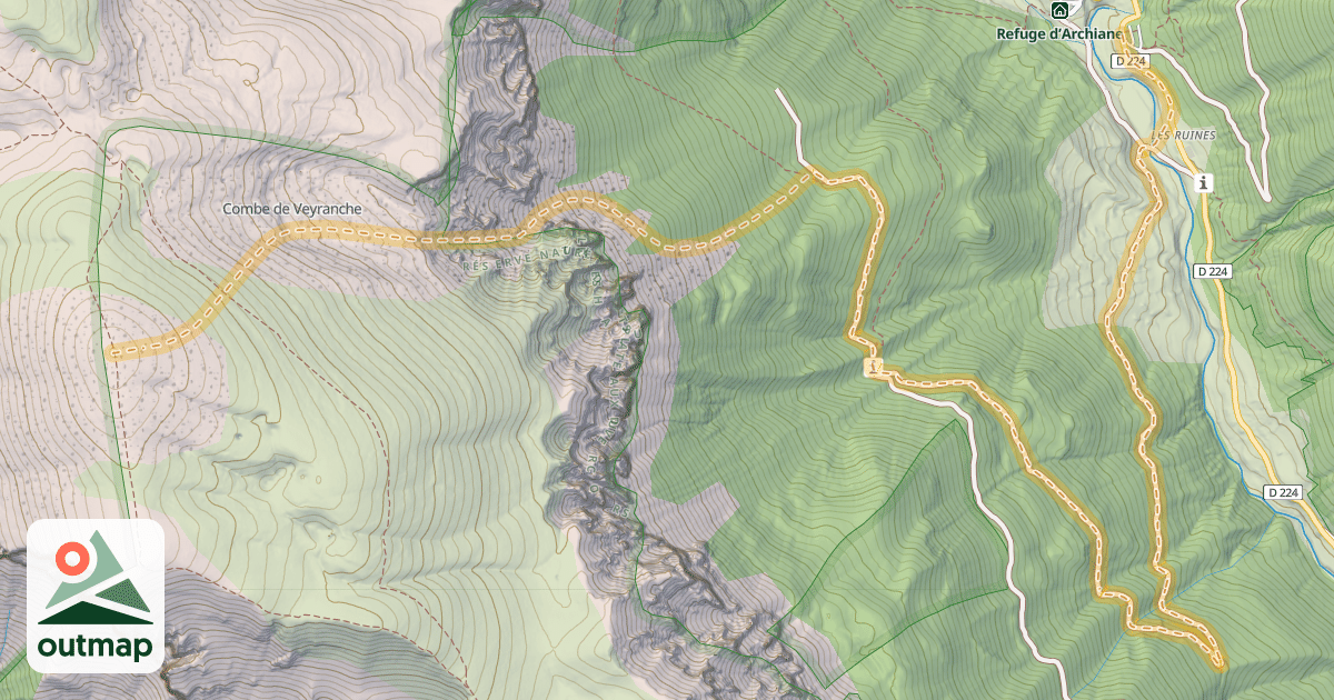 Map of Le Dôme ou Pié Ferré — Archiane