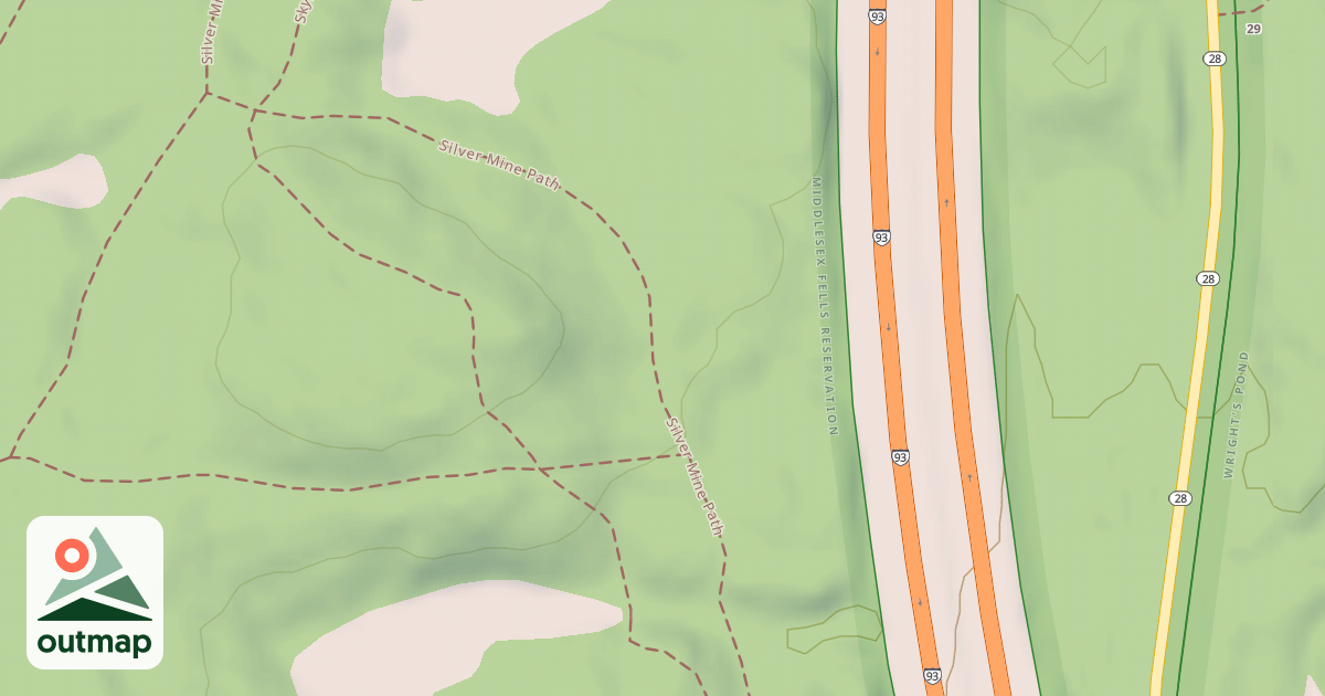 Map of Mountain Bike Loop/Silver Mine Road