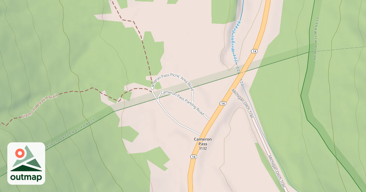 Map of CAMERON PASS PICNIC AREA