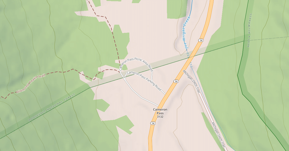 Map preview of CAMERON PASS PICNIC AREA