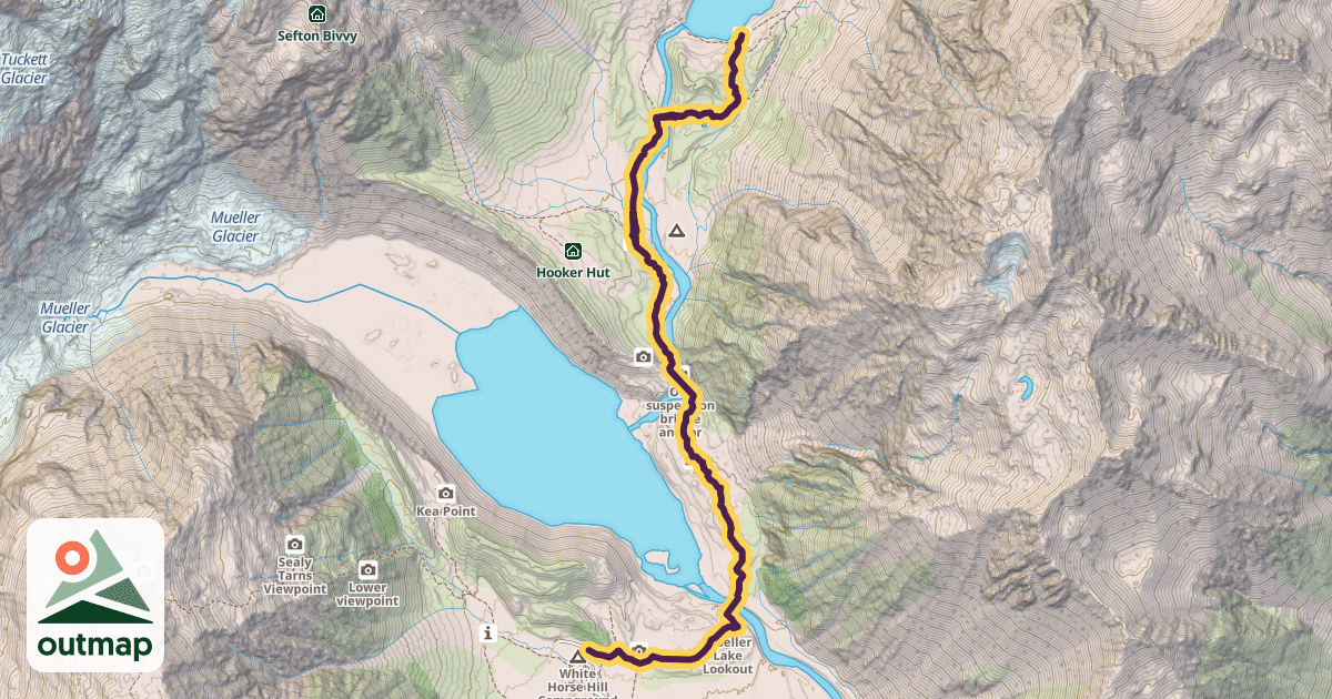 Map of Hooker Valley Track
