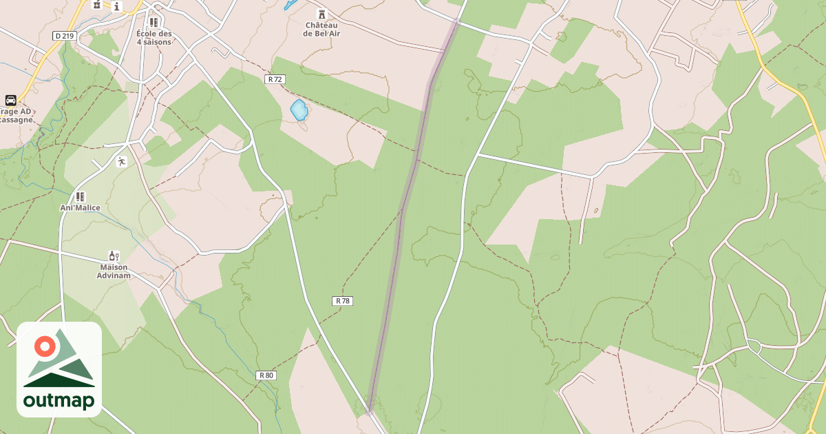 Map of Parefeu DFCI Saint-Selve