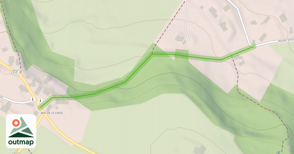 Map of chemin rural du Mas de Bédorgues au Mas de la Croix