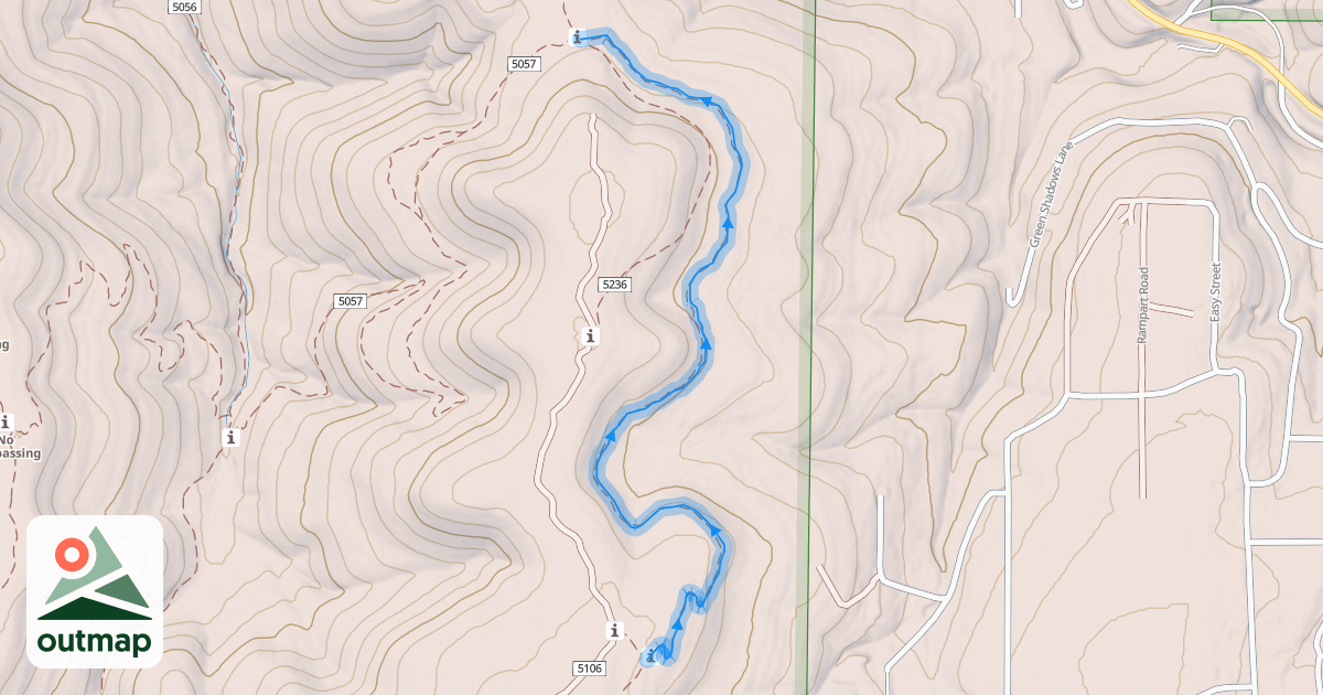 Map of Three Bottles Flow Trail