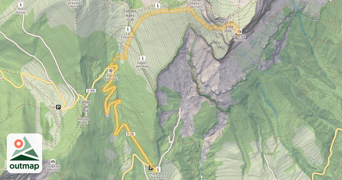 Map of Dent de Crolles — Le Baure