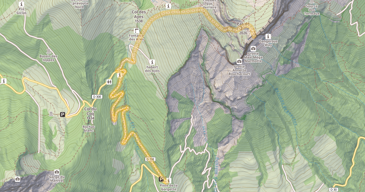 Map preview of Dent de Crolles — Le Baure