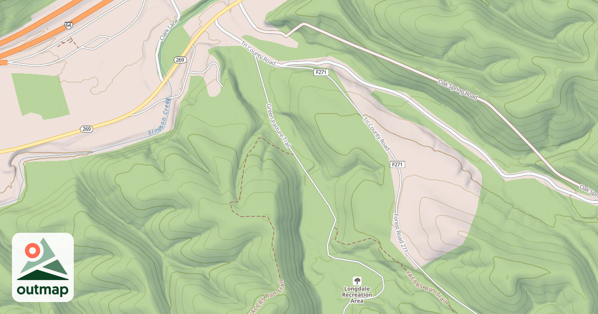Map of LONGDALE (BLUE SUCK)