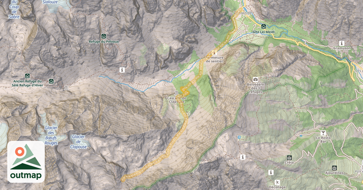 Map of Collet du Rascrouset — Ailefroide