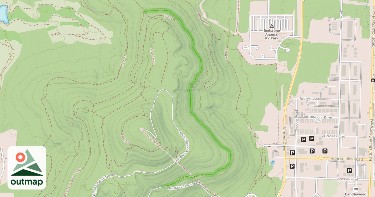 Map of Weeden Loop East