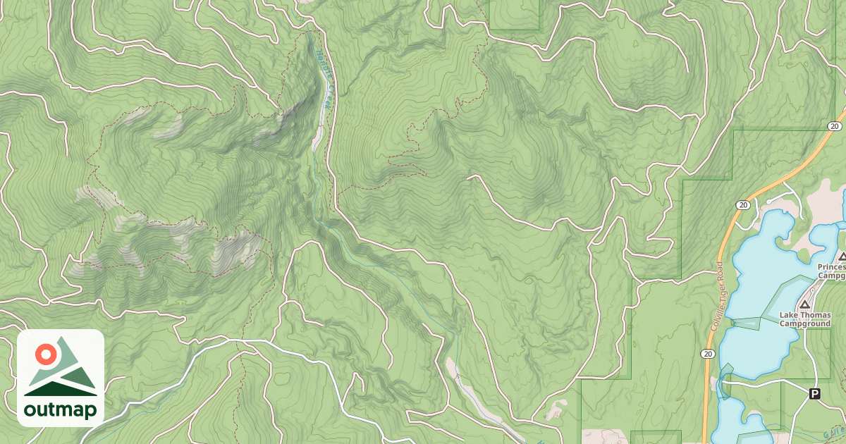 Map of HANDE CREEK
