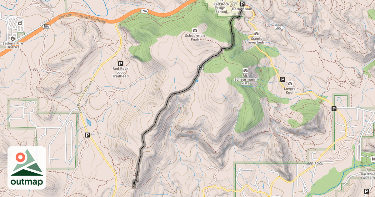 Map of Schuerman Mountain Trail