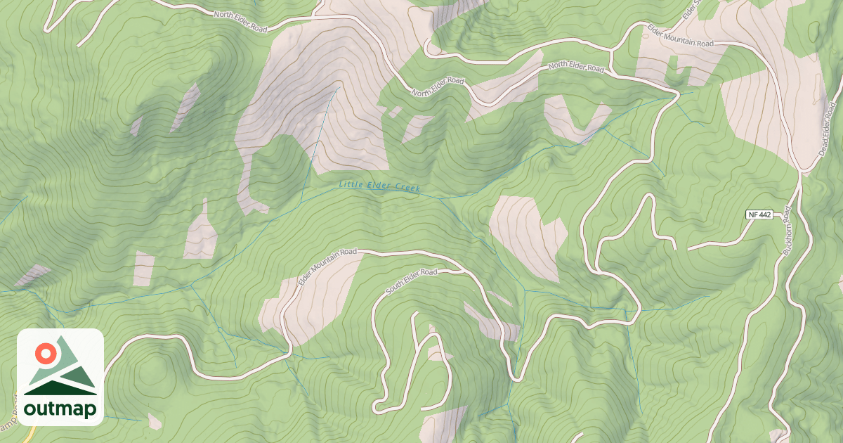 Map of ELDER MOUNTAIN