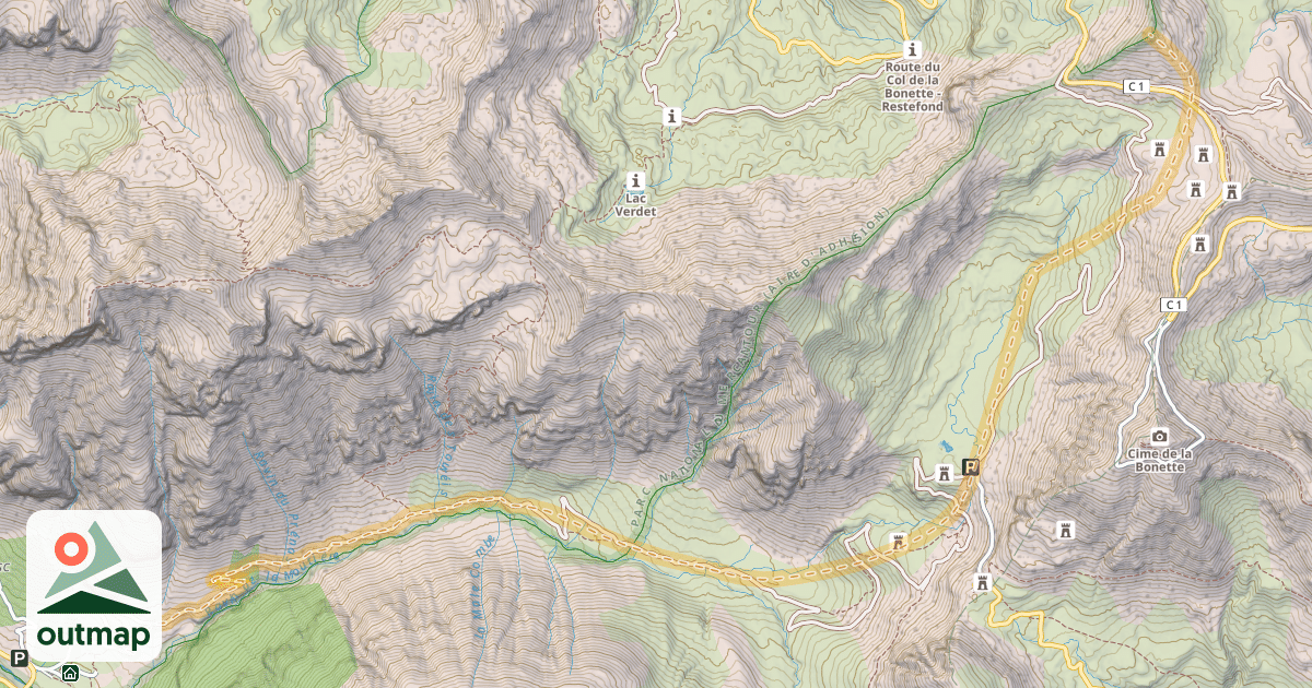 Map of Le Restefond — Bayasse