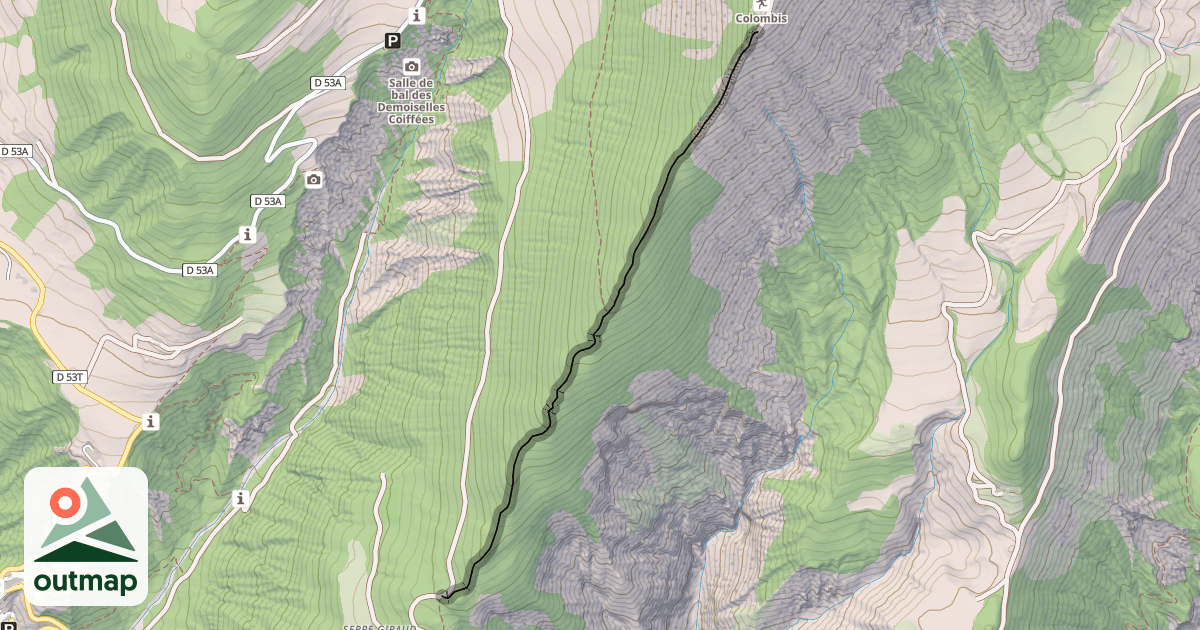 Map of L'Échine de l'Âne