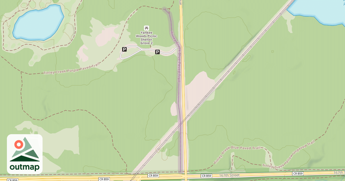 Map of Tinley Creek Blue Paved Trail