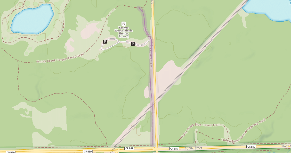 Map preview of Tinley Creek Blue Paved Trail