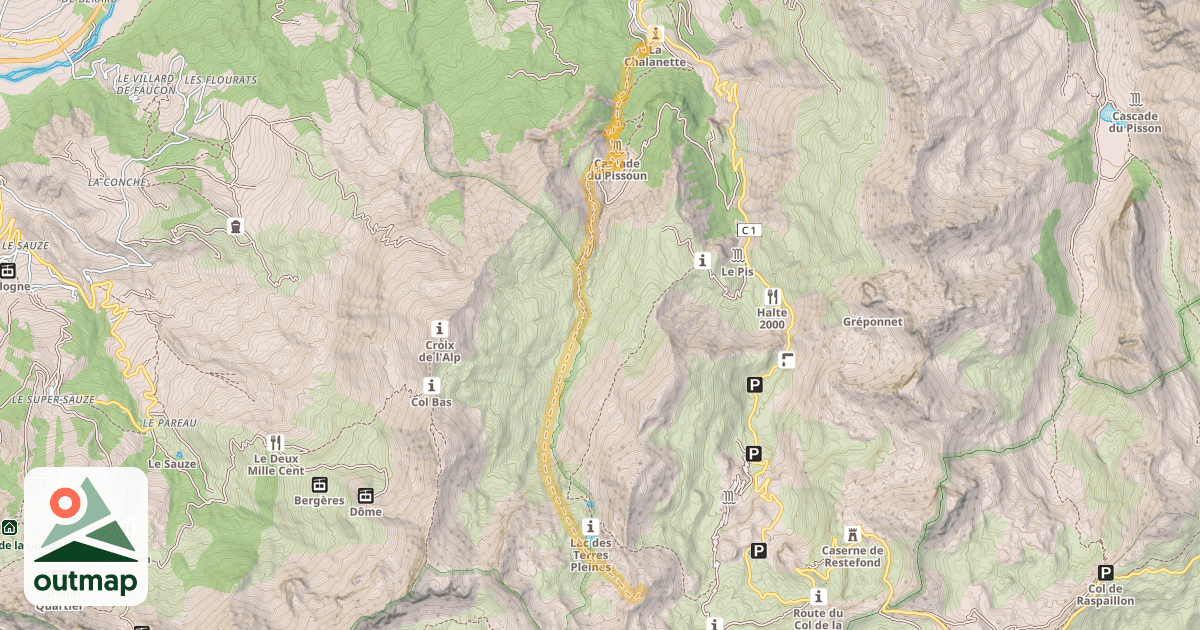 Map of Les Trois Serrières — Chalanette