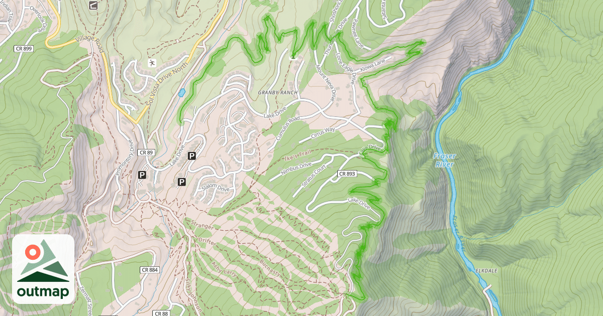 Map of Granby Ranch Fraser Canyon Trail
