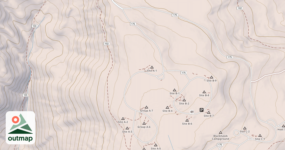 Map of BLACKHAWK CAMPGROUND LOOP A
