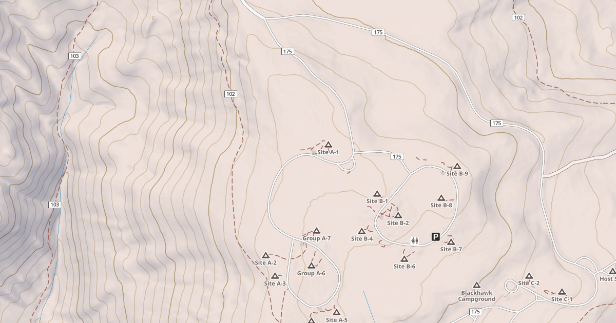 Map preview of BLACKHAWK CAMPGROUND LOOP A