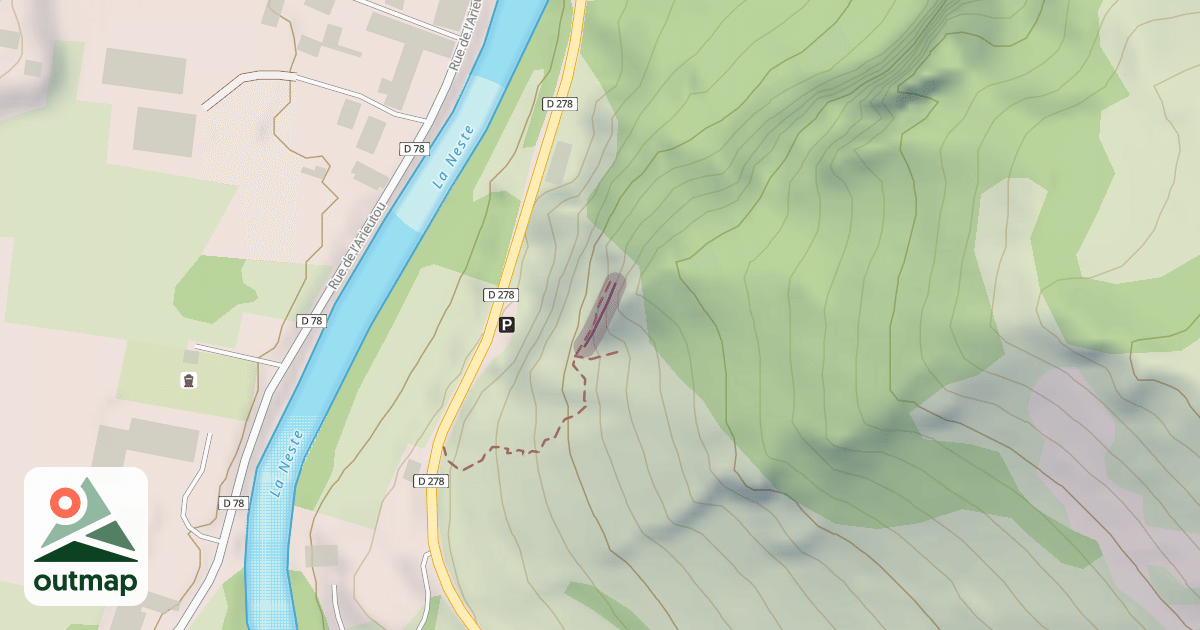 Map of Falaise d'escalade de Lortet
