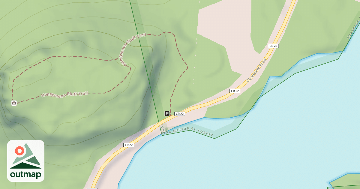 Map of HONEYMOON BLUFF PARKING LOT