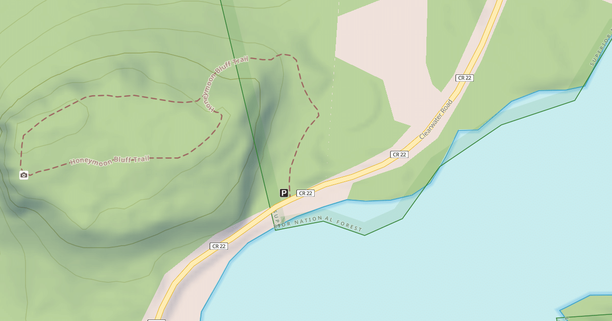 Map preview of HONEYMOON BLUFF PARKING LOT