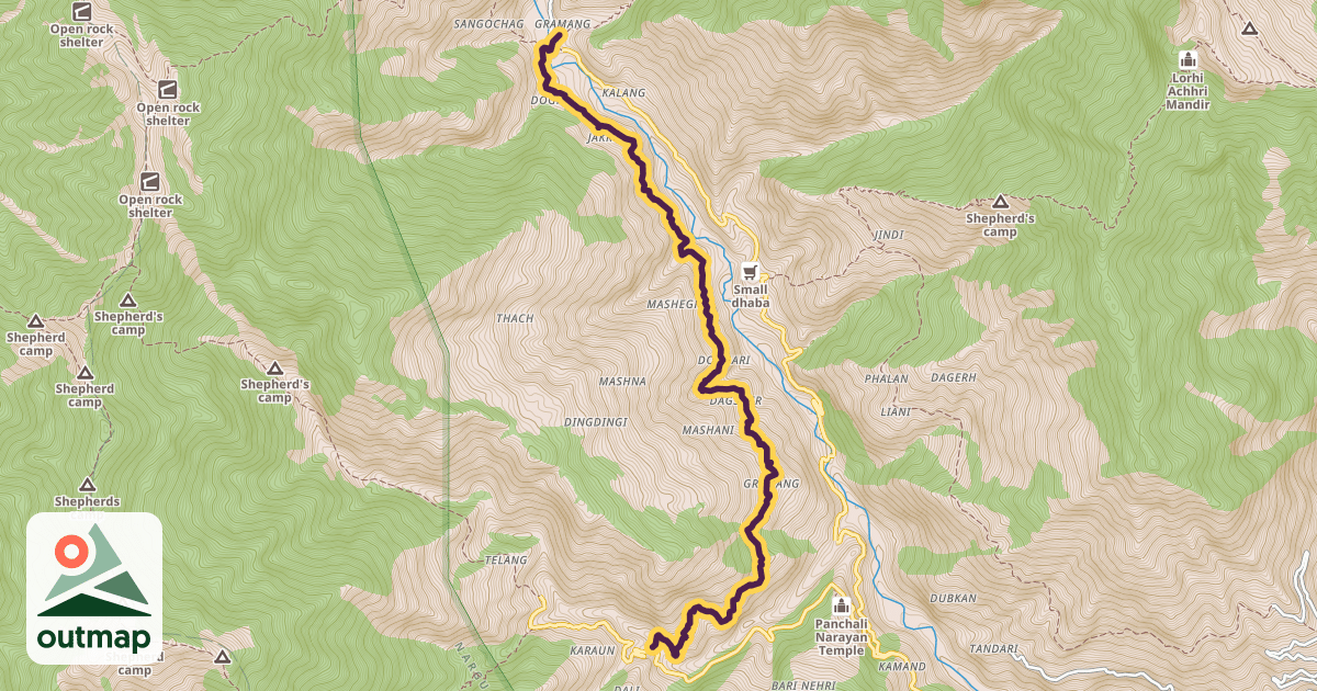 Map of Himri Pass Trail