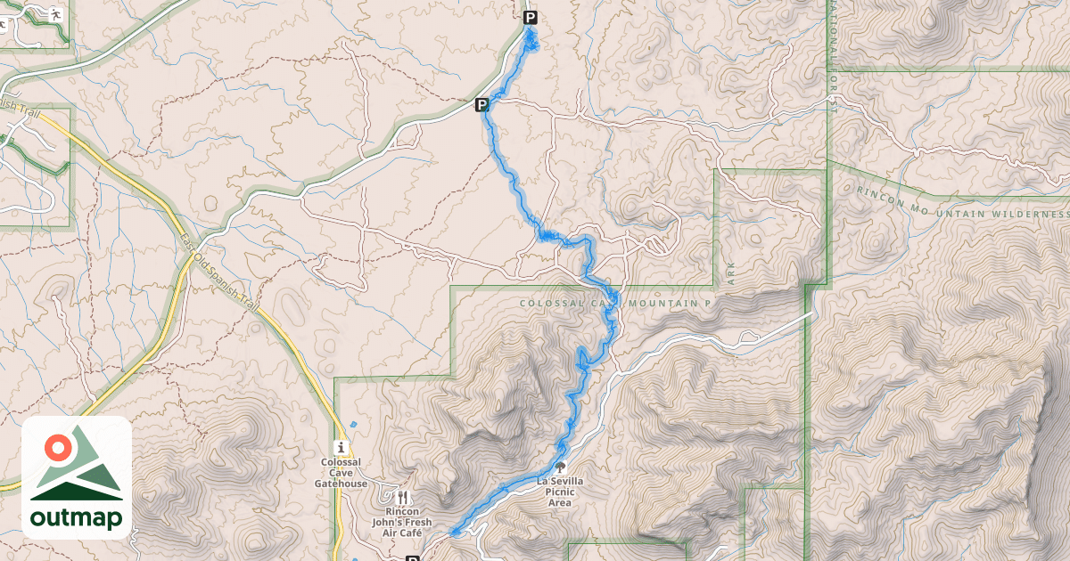 Map of Arizona Trail // Rincon