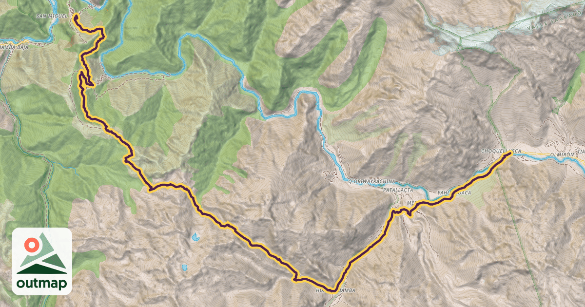 Map of Inca Trail