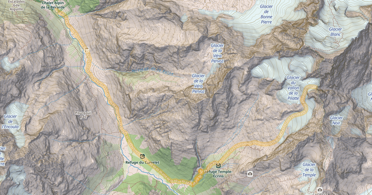 Map preview of Col des Avalanche — La Bérarde