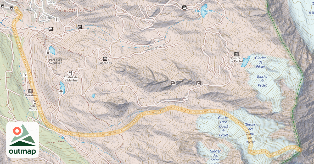Map of Aiguille de Péclet — Val Thorens
