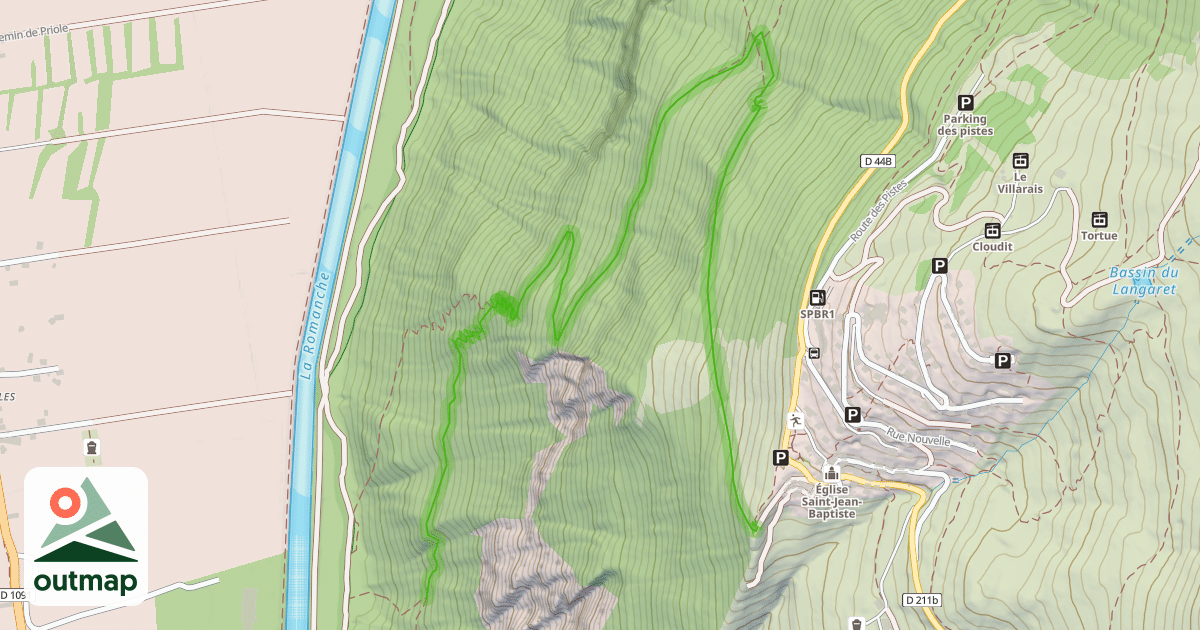 Map of Chemin du Pas de l'Ours au Bourg d'Oisans