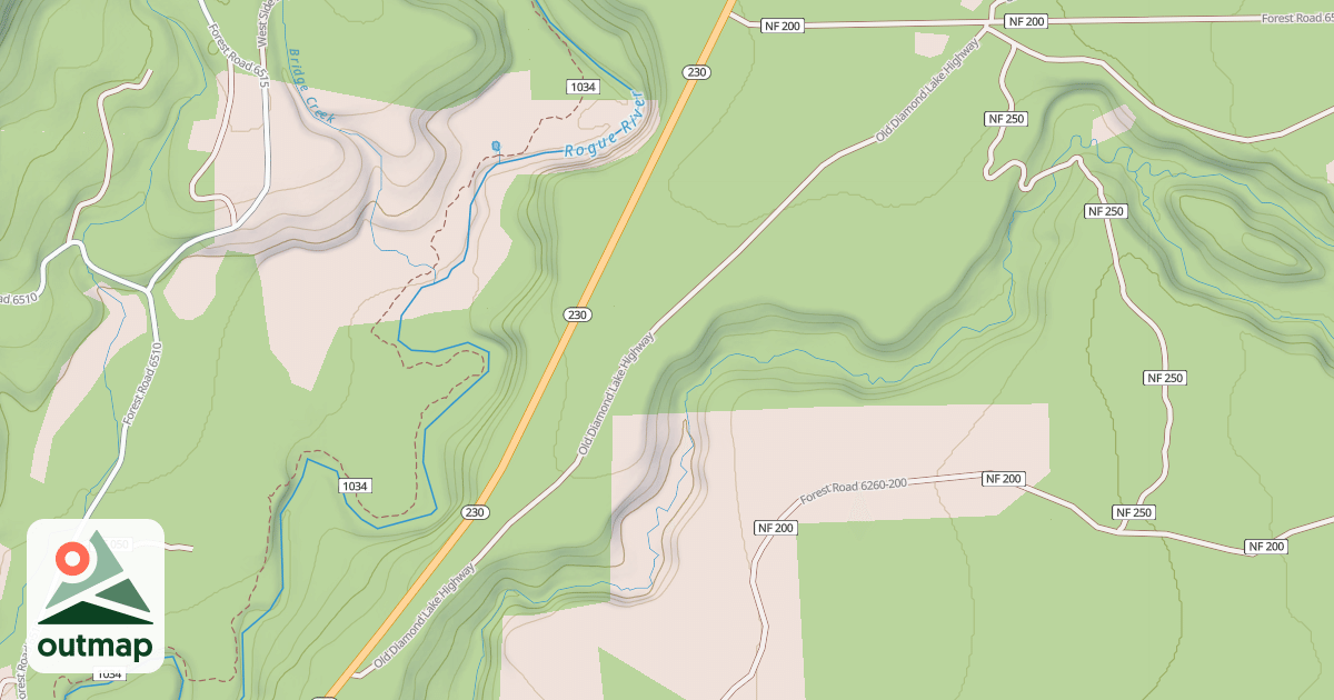 Map of OLD DIAMOND LAKE ROAD/JOHN DAY