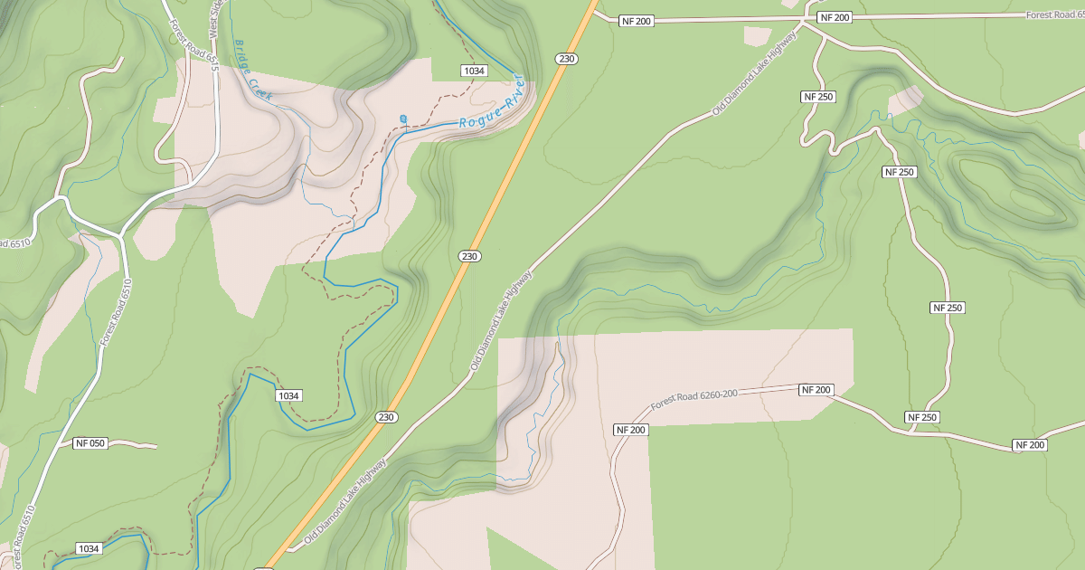 Map preview of OLD DIAMOND LAKE ROAD/JOHN DAY
