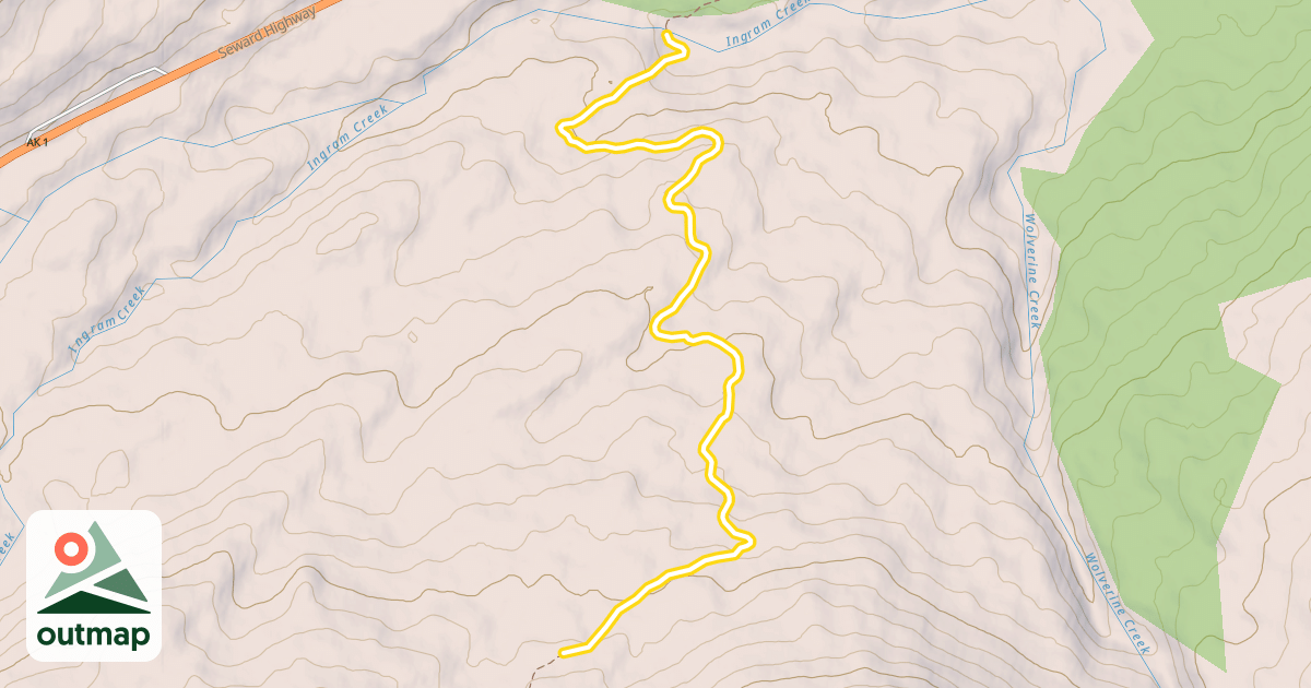 Map of Turnagain Pass Trail