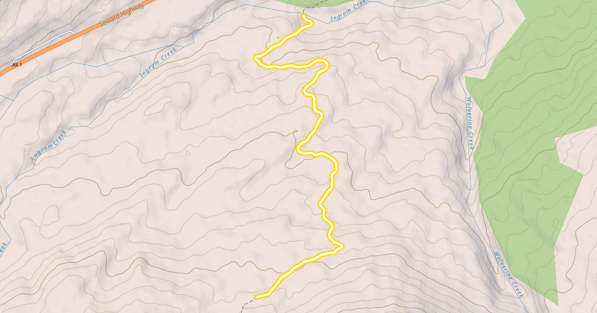 Map preview of Turnagain Pass Trail