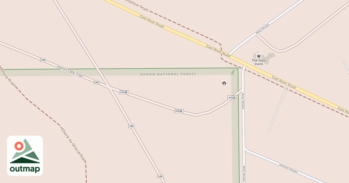 Map of Huron Orv, Foote Site Spur