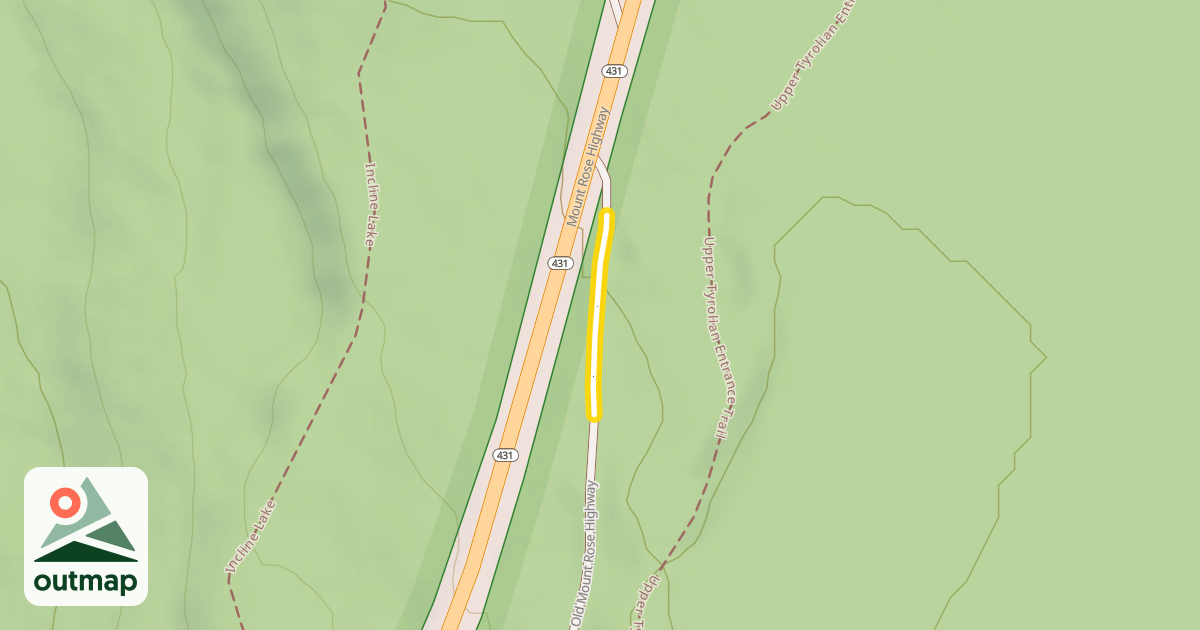 Map of Old Mount Rose Highway