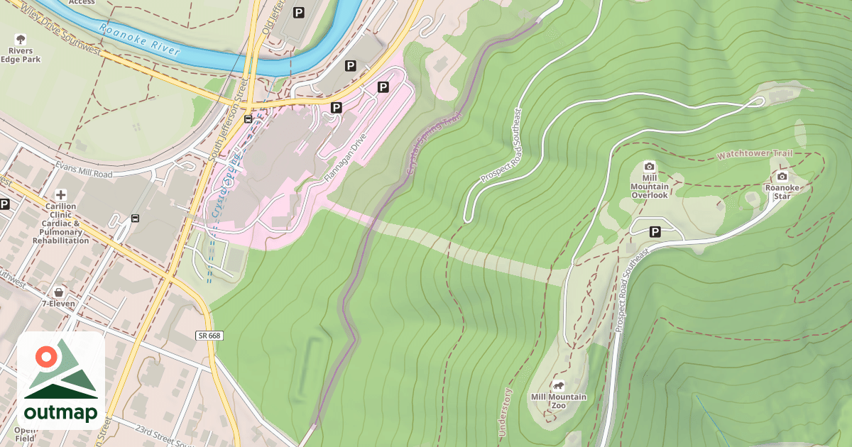 Map of Crystal Spring Trail