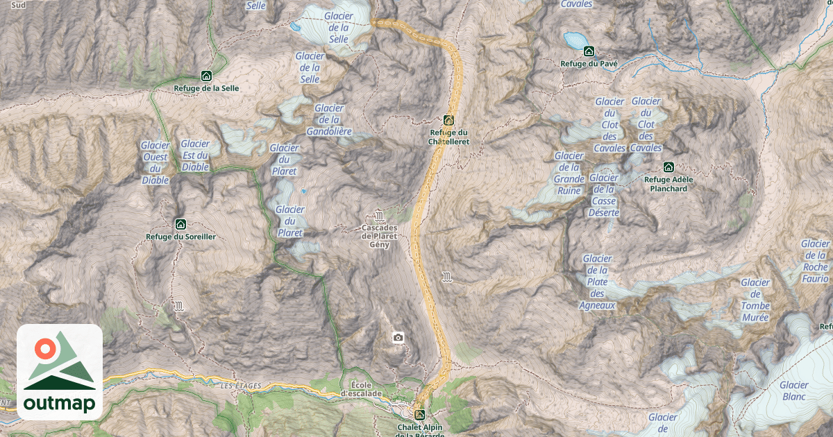 Map of Brèche du Râteau — La Bérarde