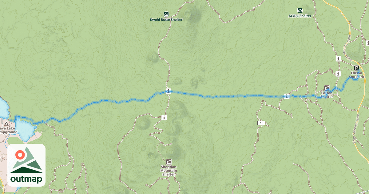 Map of Edison-Lava Trail