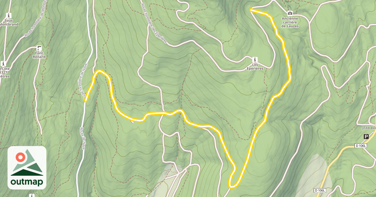 Map of Scandinave - Le Plâtre de Giraud / Carrière de lauzes