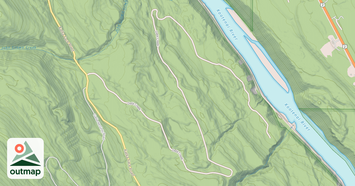 Map of DEBT CREEK