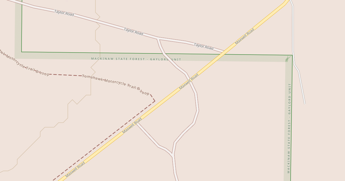 Map preview of Tomahawk Motorcycle Trail B Loop