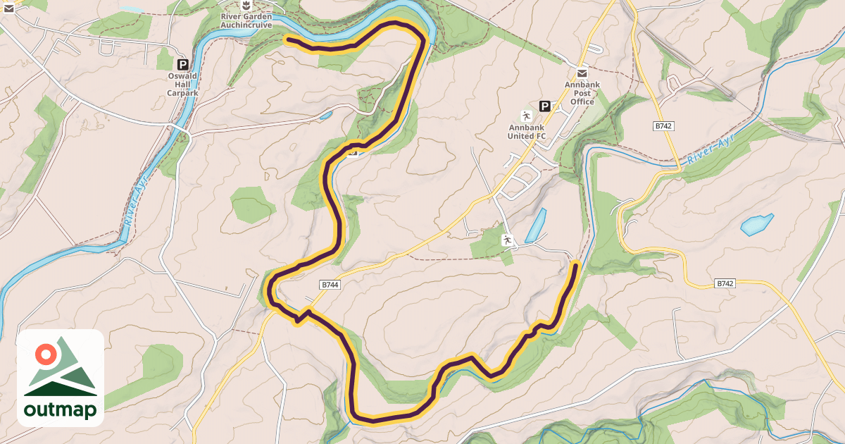 Map of River Ayr Way