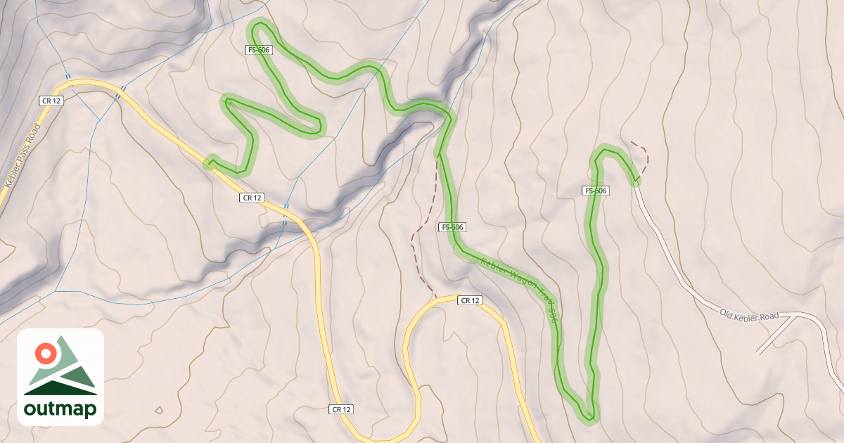 Map of Kebler Wagon Trail 606