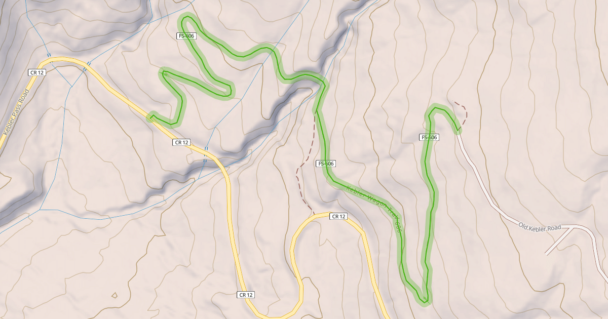 Map preview of Kebler Wagon Trail 606